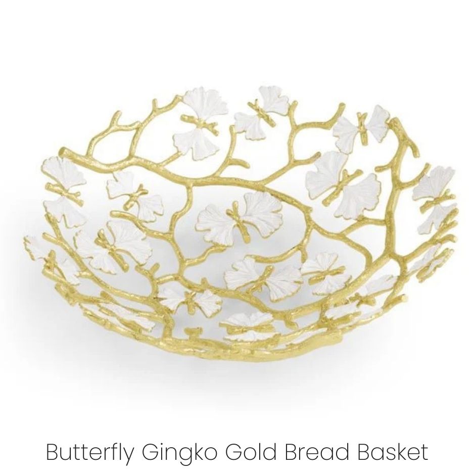 Butterfly Ginkgo Gold Bread Basket