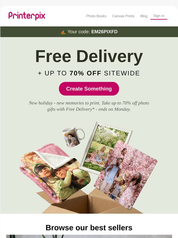 🏕️ Bank Holiday Sale: Free Delivery + 70% Off
