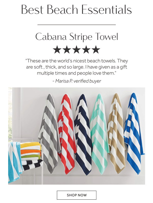 Best Beach Essentials: Cabana Stripe Towel