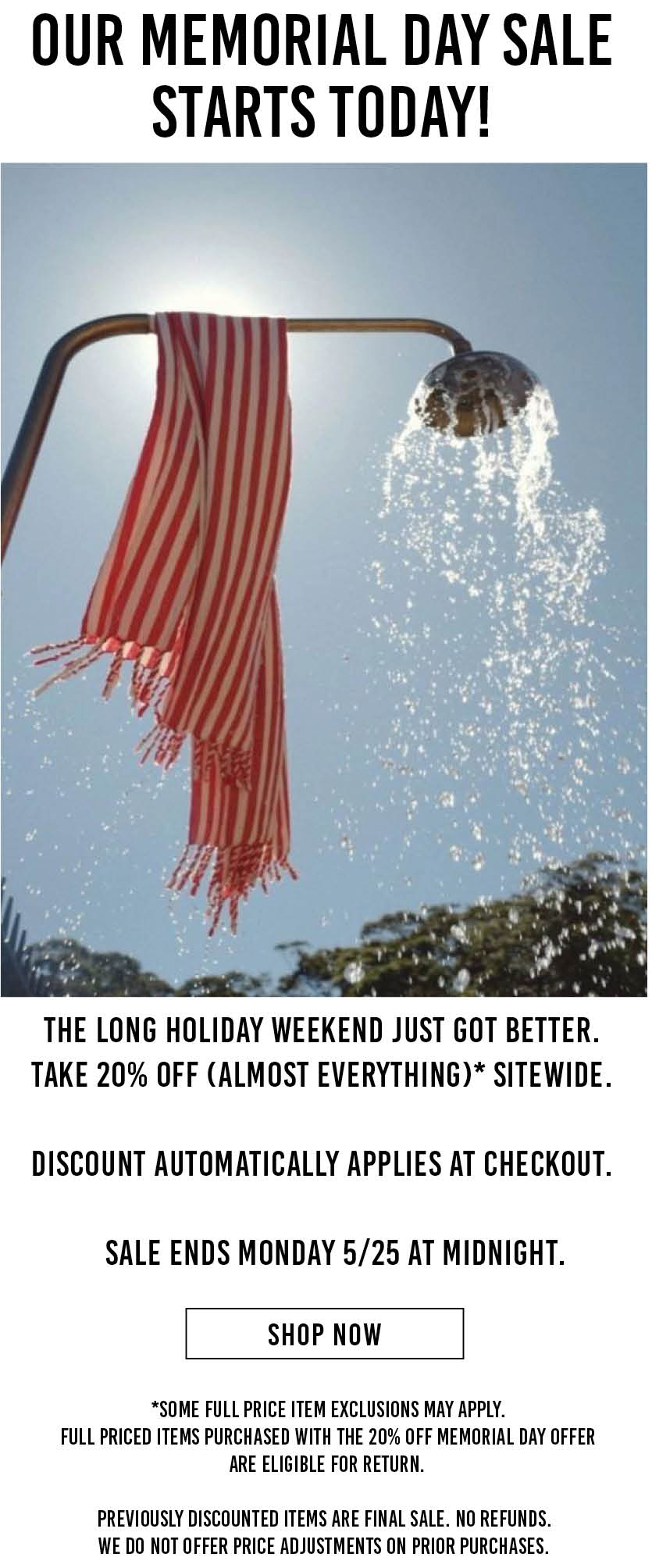 MEMORIAL DAY SALE