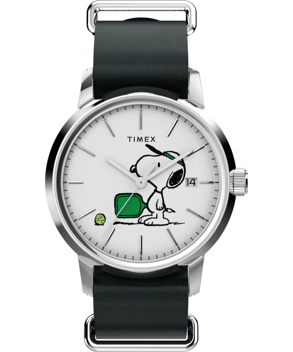 Image of Peanuts® x Timex Marlin® Automatic Pickleball 40mm Leather Strap Watch