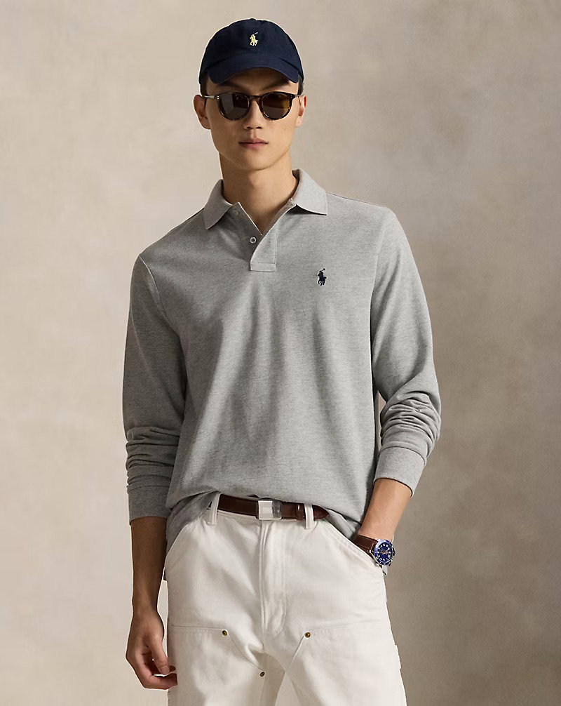 Mesh Long-Sleeve Polo Shirt – All Fits