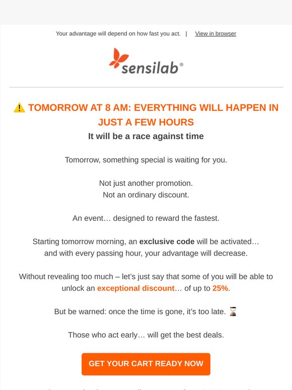 ⚠️ Tomorrow at 8 AM: be ready