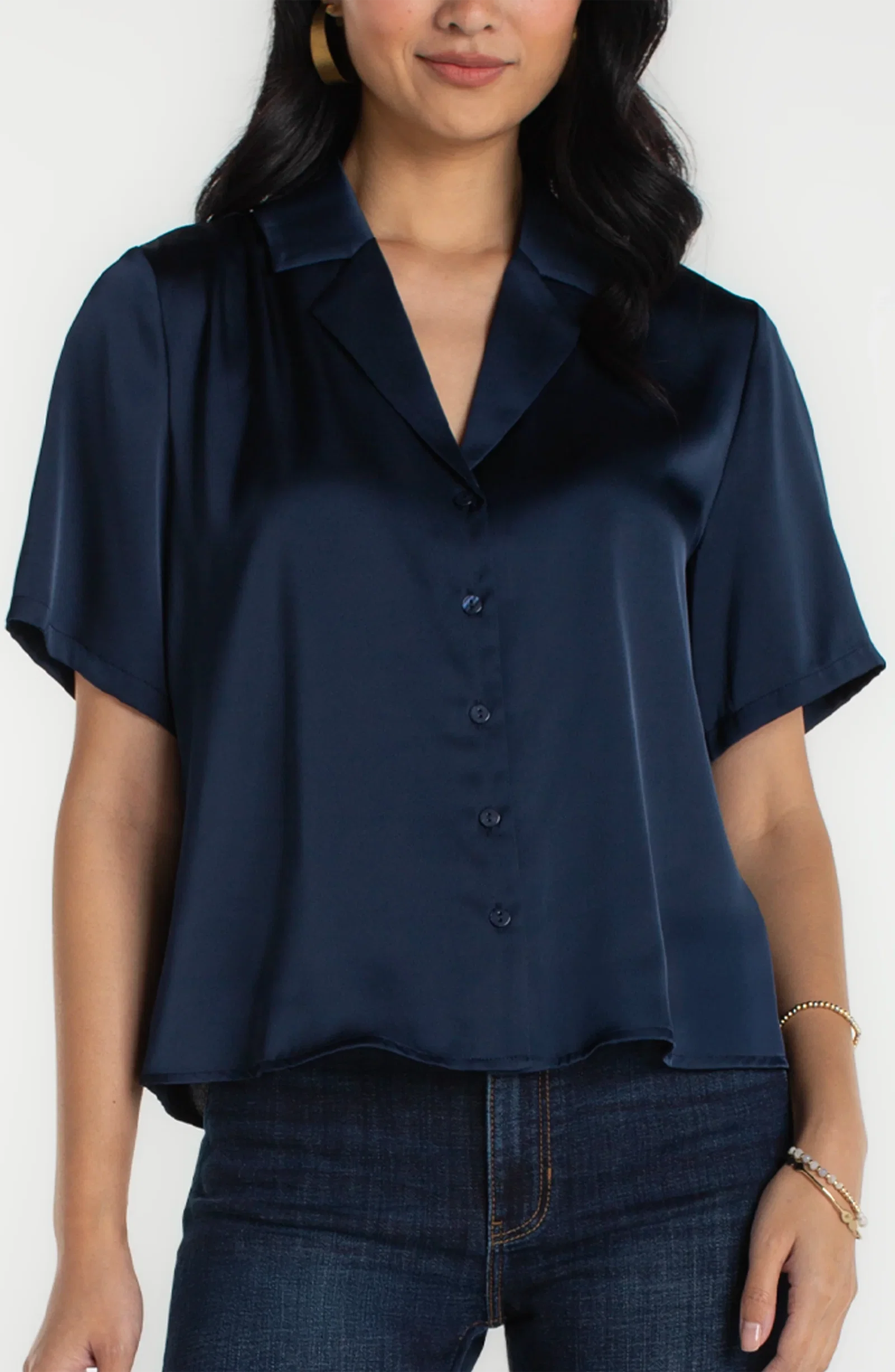 Image of SHORT SLEEVE CAMP COLLAR BLOUSE