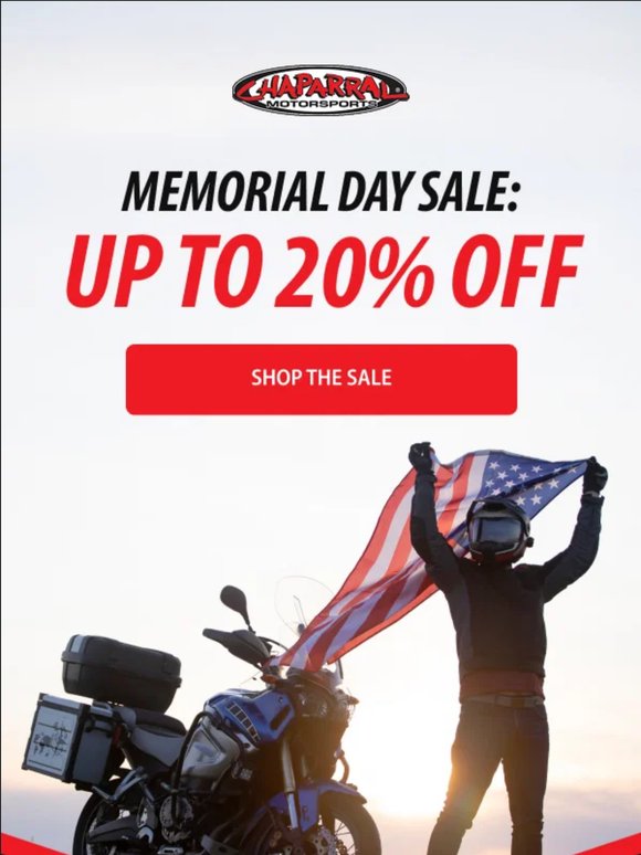 Memorial Day Mega Sale: Up to 20% Off