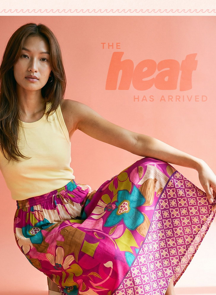 Purple Tile Hem Print Stretch Skirt