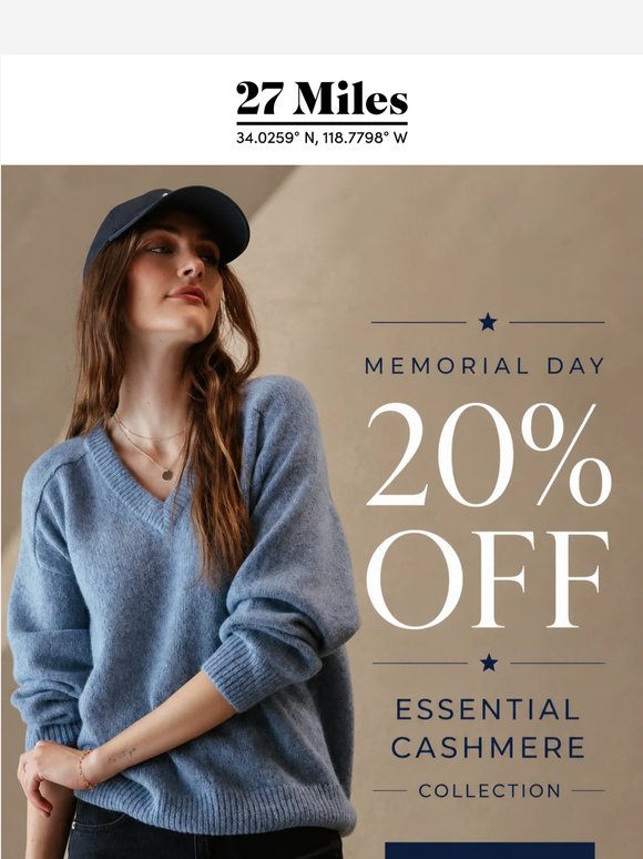 Memorial Day Essential Cashmere Event