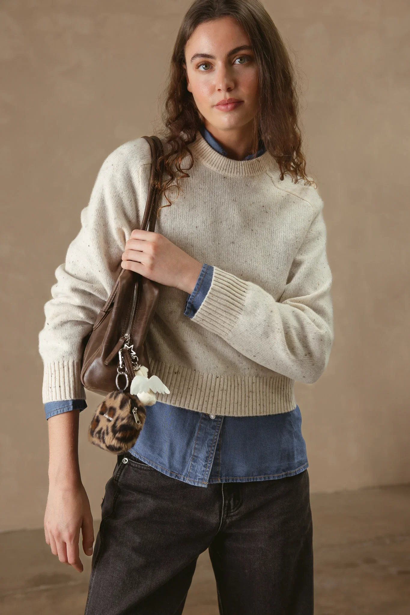 Image of Alyson Cropped Cashmere Crewneck