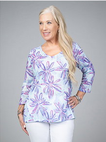 Sleeve Top WIth Diagonal Piping