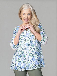 Sleeve Top With Tie Neck