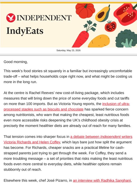 The cost of cheaper food