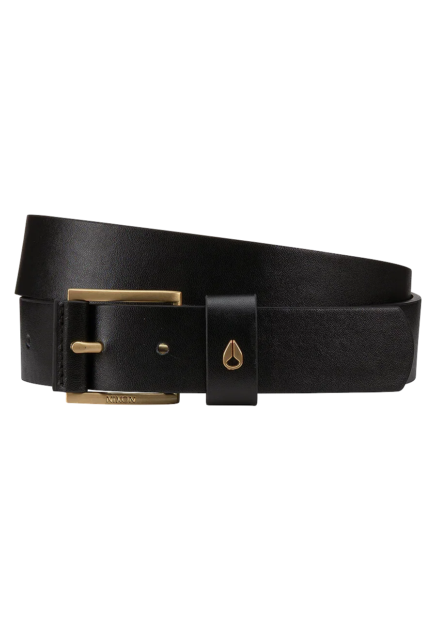 Image of Americana Vegan Belt - Black / Gold