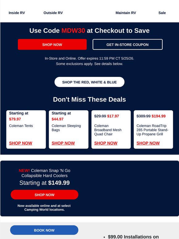 Grab your extra $30 off - only 2 days left on Memorial Day savings