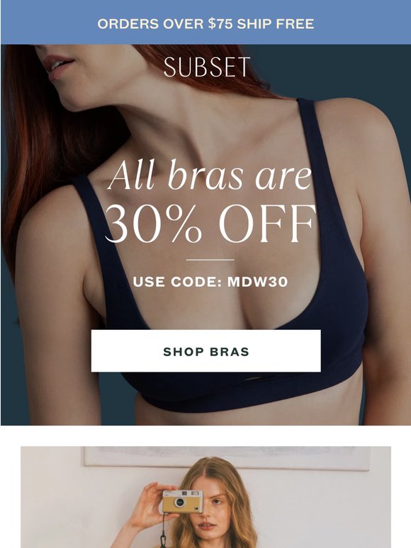 30% OFF BETTER FOR YOU BRAS