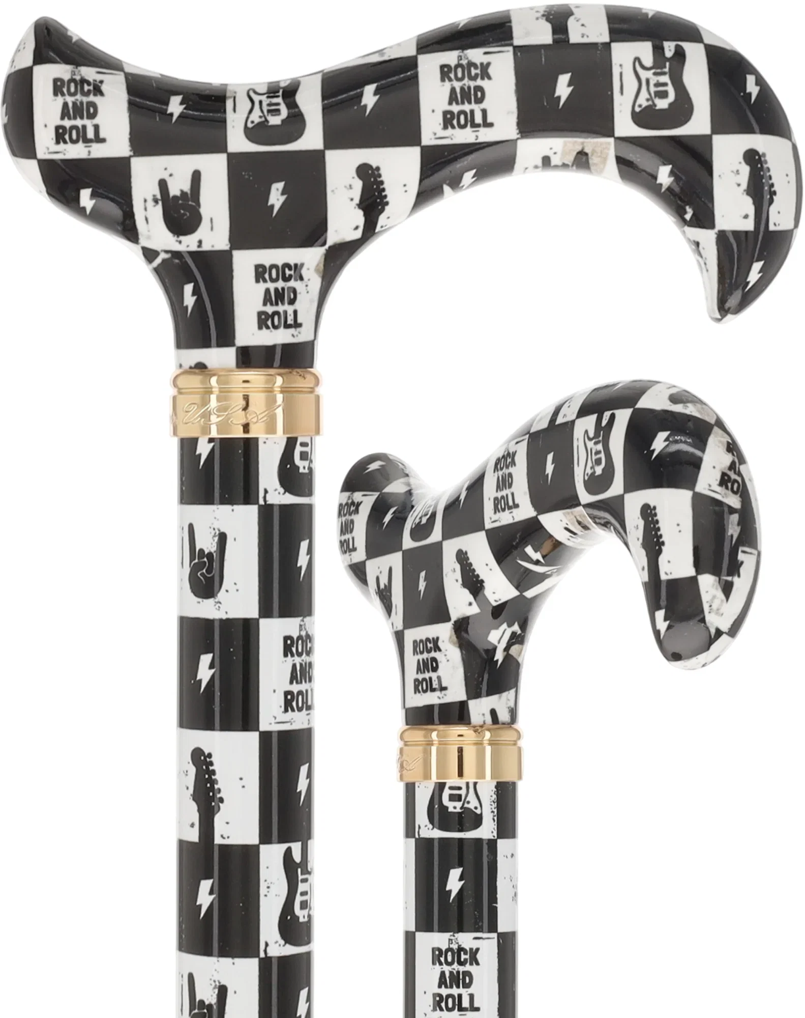 Image of The Iconic Walk & Roll Designer Cane:  Patterned Derby Handle