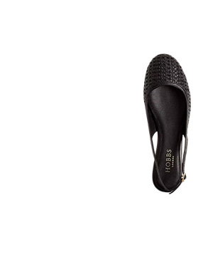 Georgia Woven Leather Flat Slingbacks