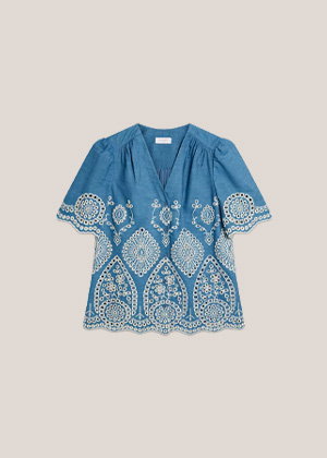 Sloane Cotton Broderie Blouse