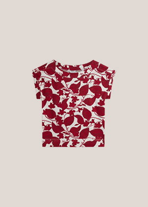Alycia Printed Cotton Slub T-Shirt