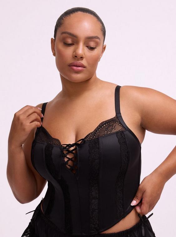 Nightfall Micro Shine & Lace Bustier