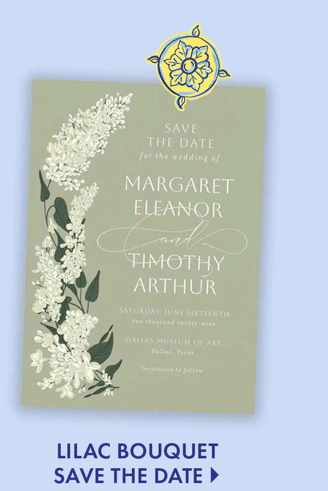 Lilac Bouquet Save the Date