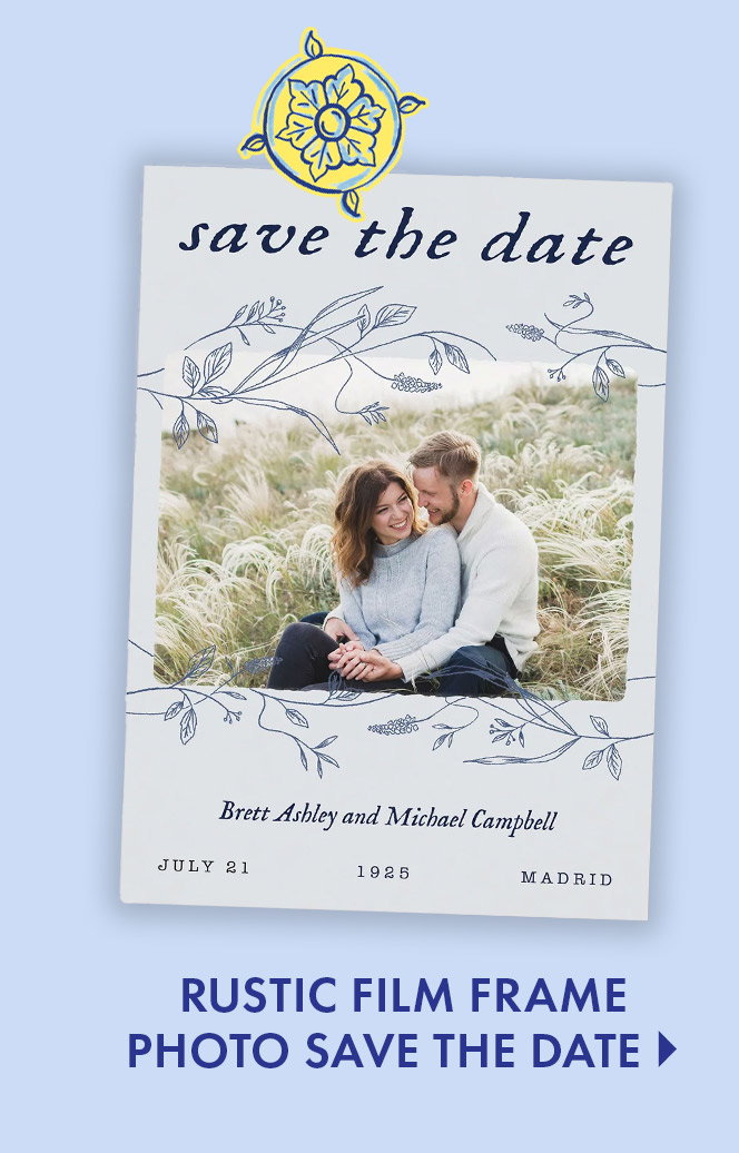 Rustic Film Frame Photo Save the Date