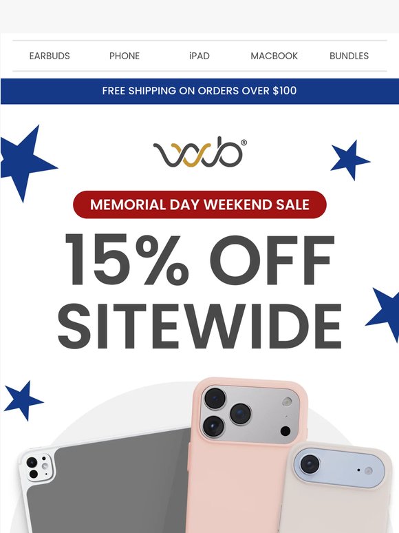 15% OFF | Memorial Day Weekend Sale