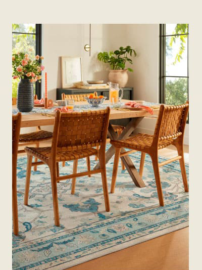 Calabria Cream & Light Blue Rug