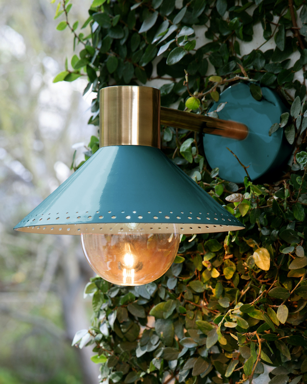 agnes exterior wall sconce in denim by the novogratz