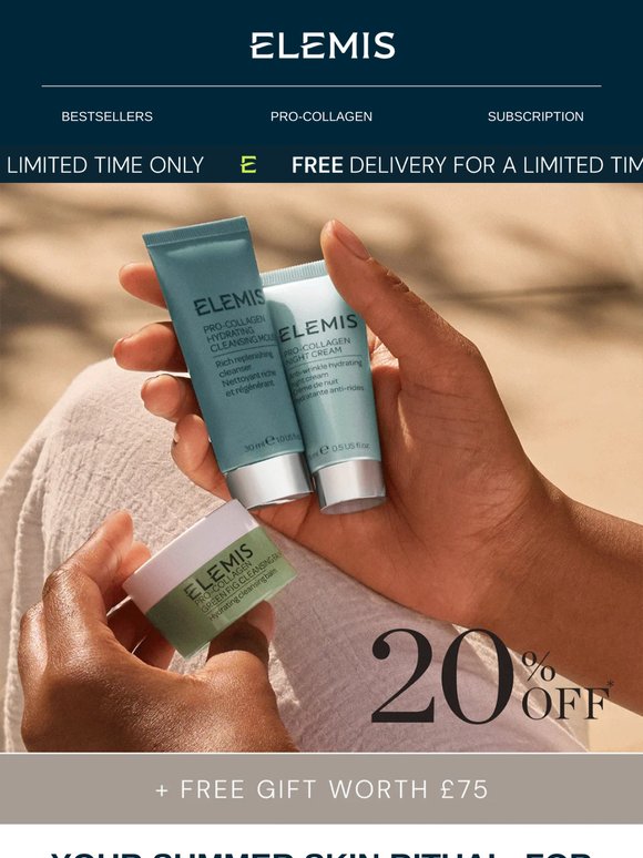 20% off summer skincare & a free gift 💫