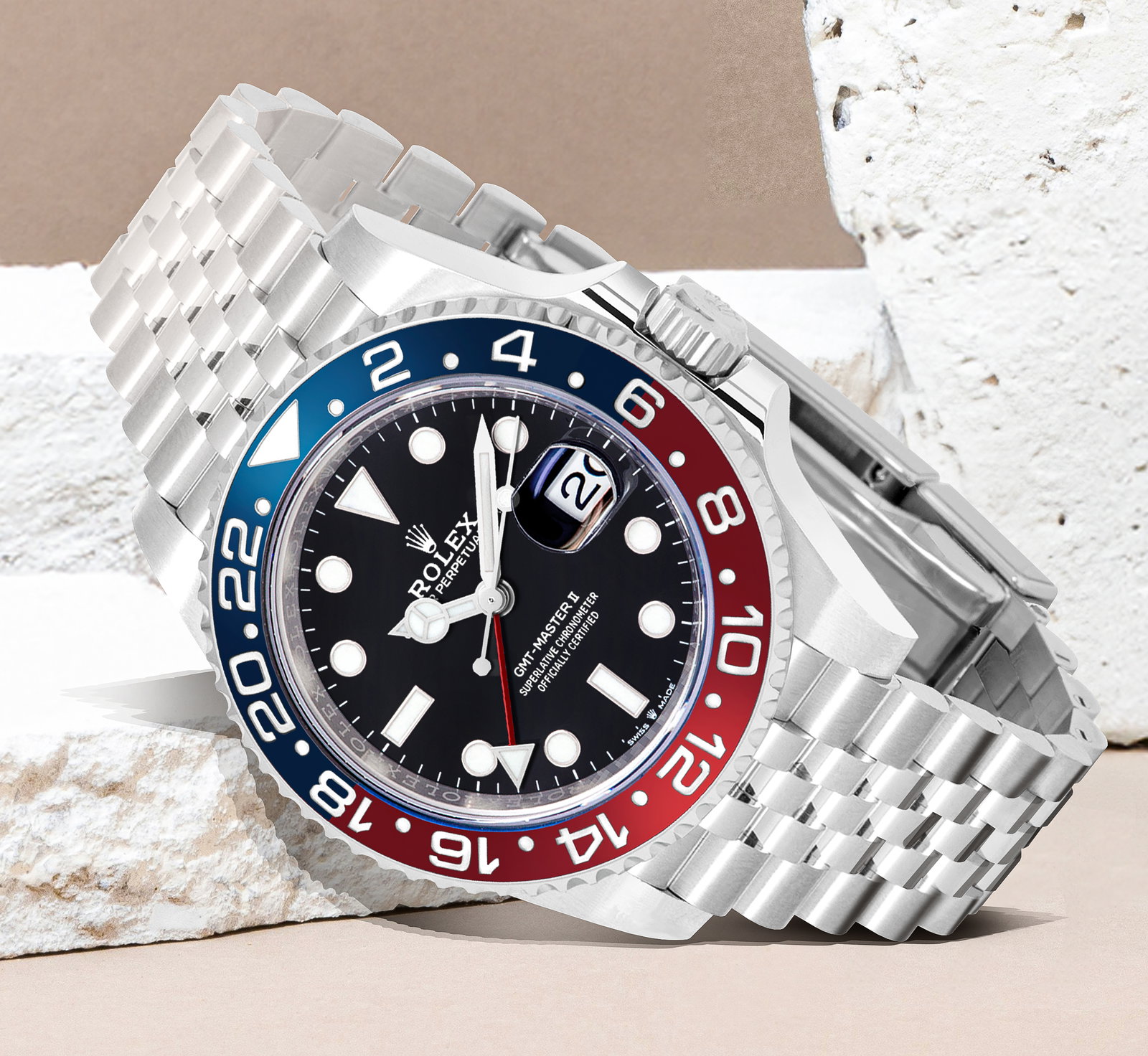 GMT-Master II Pepsi Oystersteel Jubilee Men's Watch 126710BLRO-0001