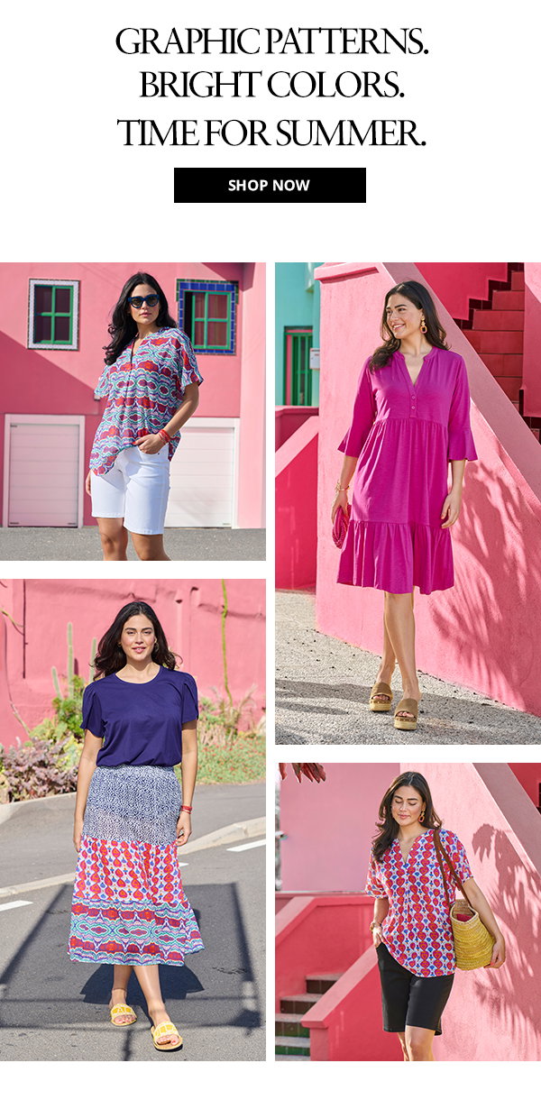 Graphic patterns. Bright colors. Time for Summer.