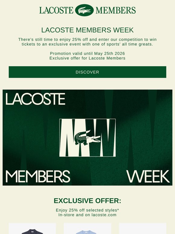 25% off and your chance to WIN