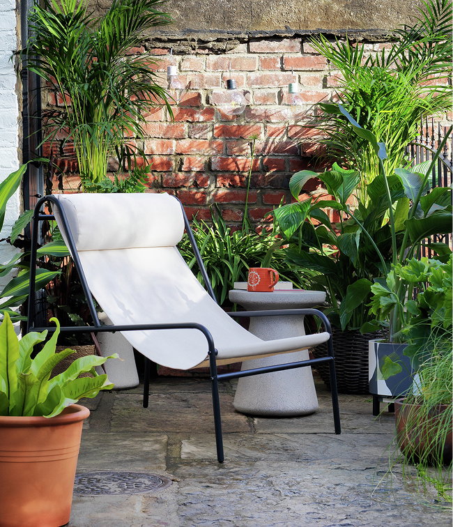 Habitat Teka Metal Garden Chair - Cream