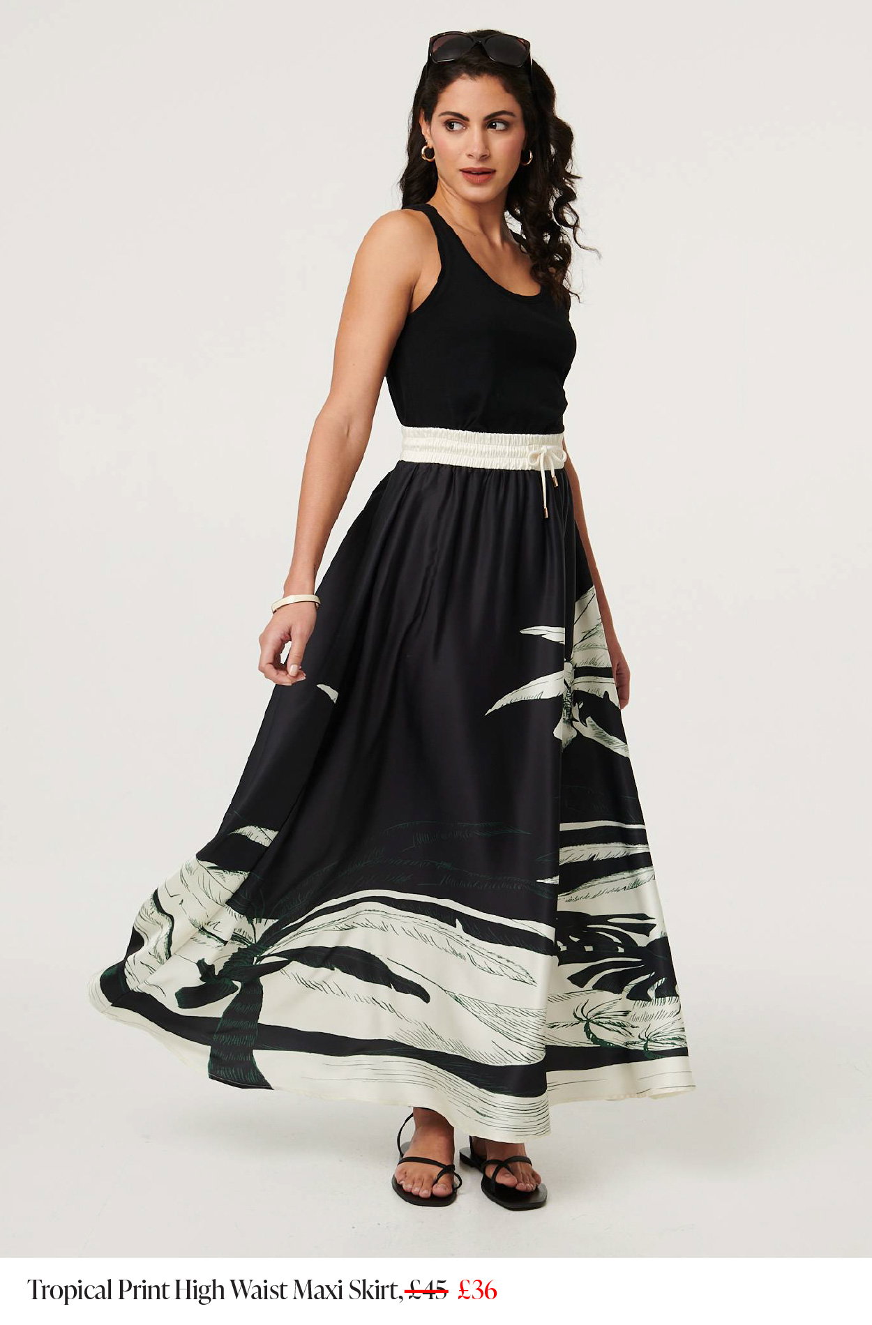 Tropical Print High Waist Maxi Skirt | Shop Now