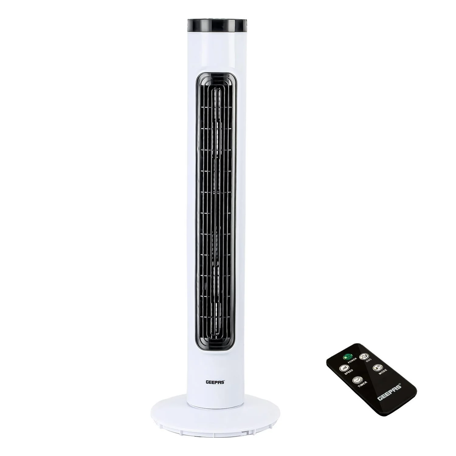 Image of 32-Inch Bladeless Tower Fan with 3 Speeds and Remote Control