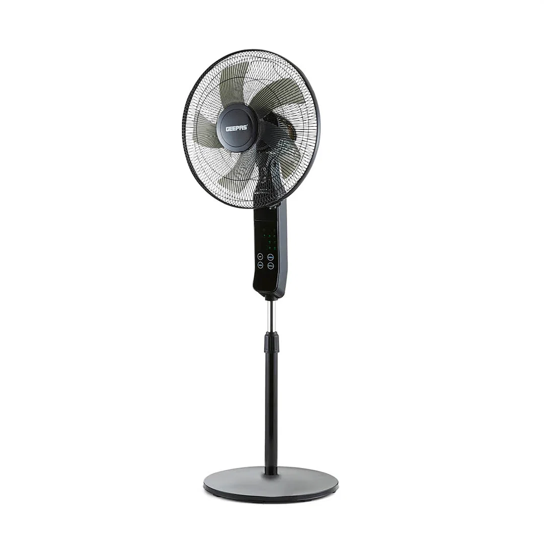 Image of 16" Portable Black Remote Controlled Pedestal Fan