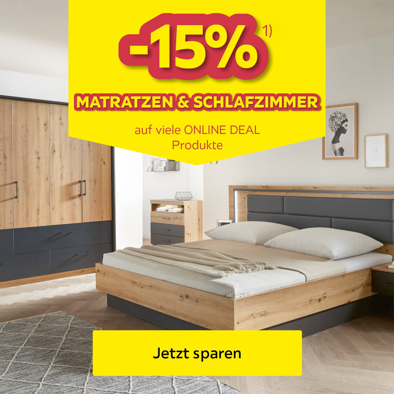 -15% Matratzen & Schlafzimmer auf viele ONLINE DEAL Produkte