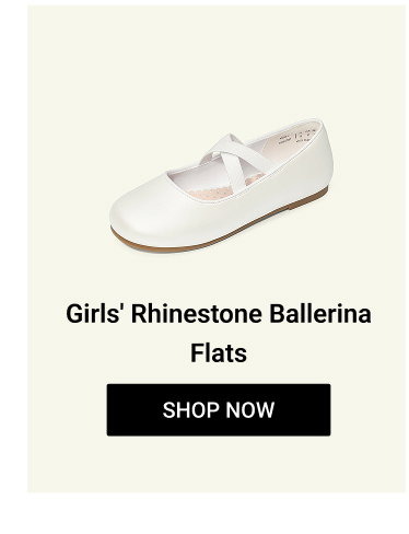 Girls' Rhinestone Ballerina Flats