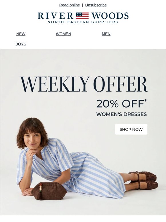 Weekly offer: 20% off women's dresses