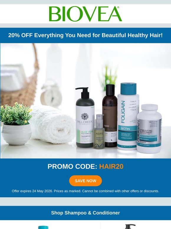 Unlock 20% Savings on All Essentials for Vibrant Hair!