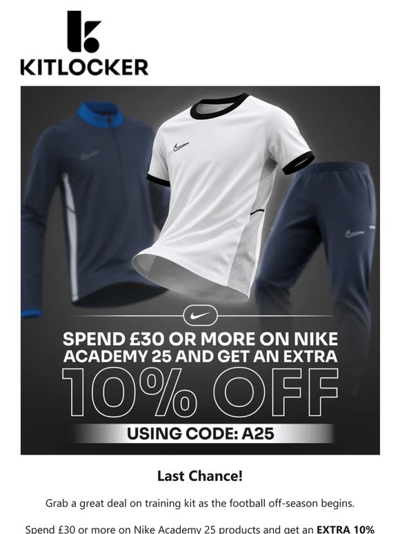 Last Chance: Nike Academy 25 Offer Ends Monday