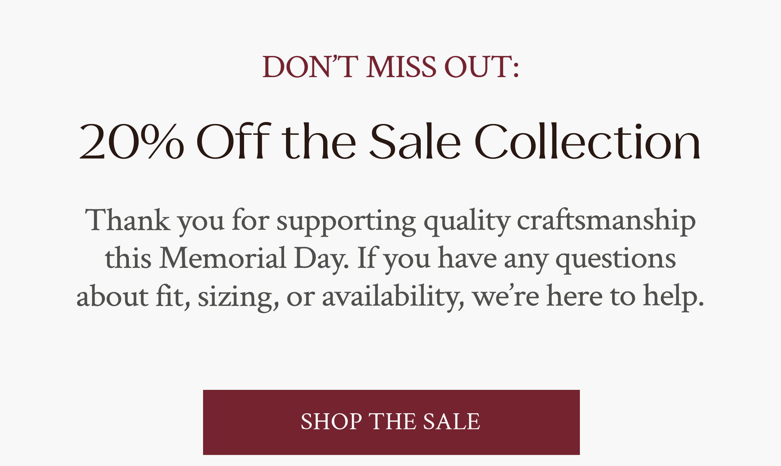 Limited Time Only Sale