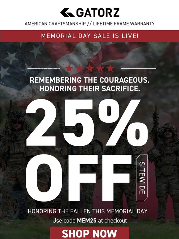 This Weekend, We Remember. The Sale Starts Today.