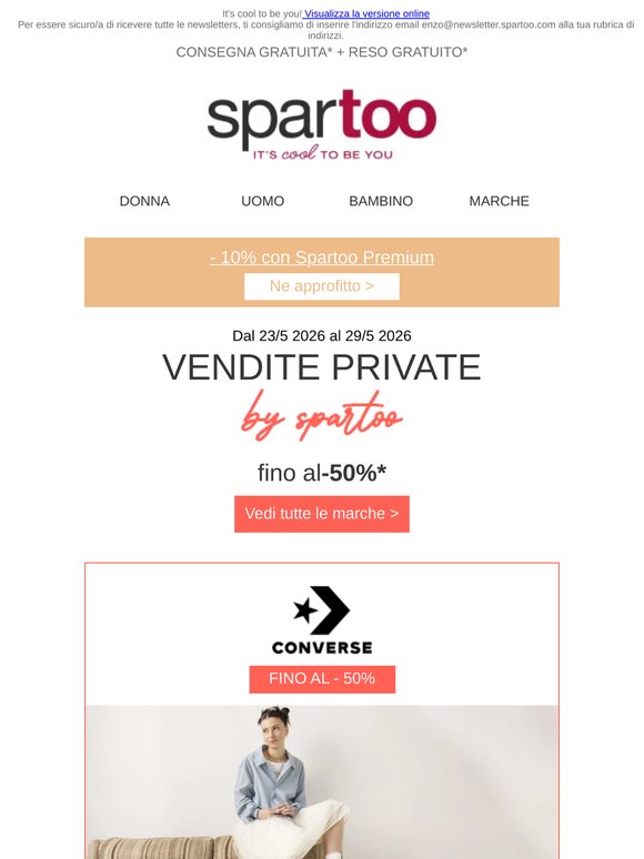 ⏰ Solo per questa settimana! Fino al -50% su Converse, Selected con spedizione gratuita