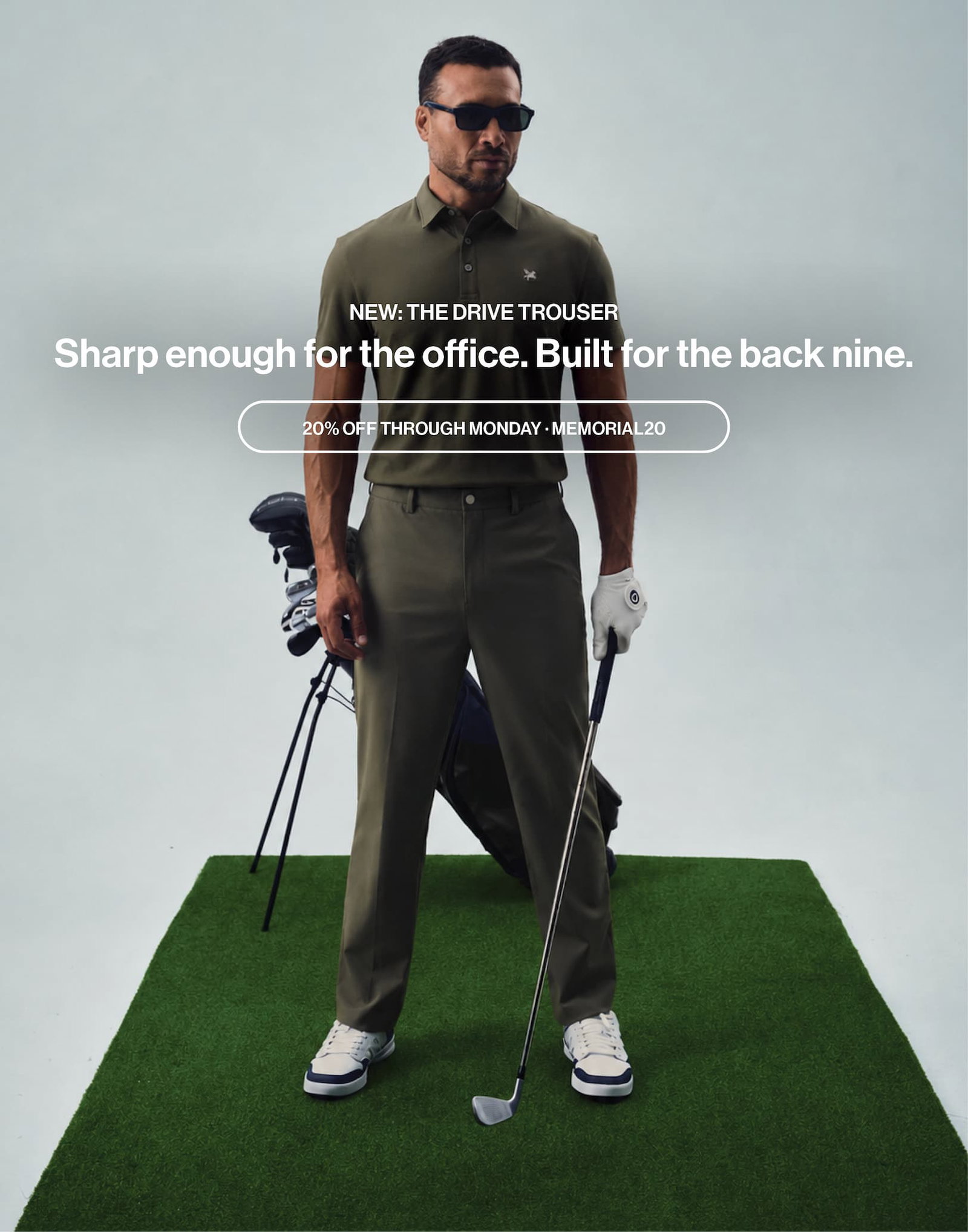 Sharp enough for the office. Built for the back nine.