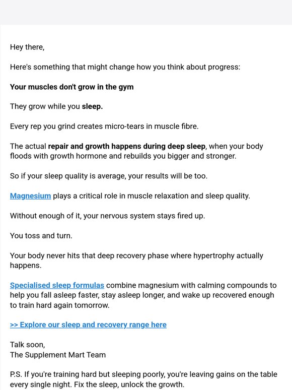 Your muscles grow while you sleep