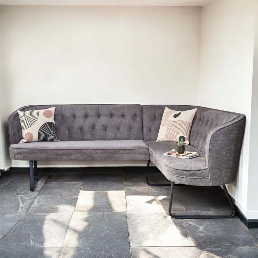 Image of Frampton Corner Bench - Anthracite (Left Hand Facing)
