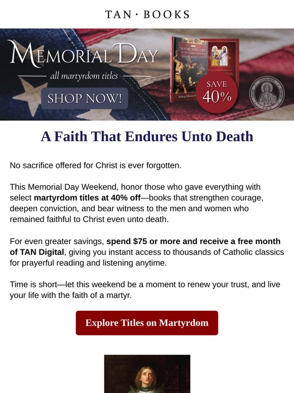 Celebrate the Martyrs and Receive a Free Month of TAN Digital