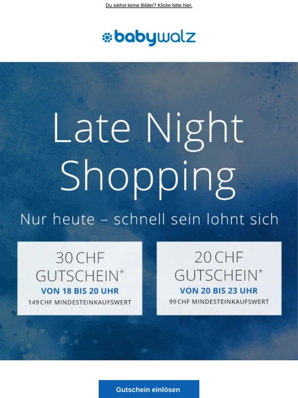 Sichere Dir jetzt Deine Late-Night-Gutscheine