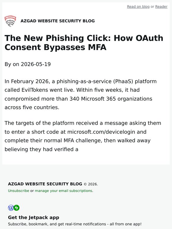 The New Phishing Click: How OAuth Consent Bypasses MFA